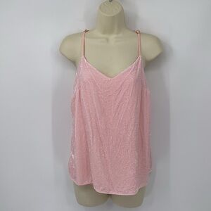 Lilly Pulitzer crushed velvet tank top shirt blouse pink racerback Small